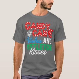 Camiseta Deseos de caña de caramelo y besos de mistletonaNa