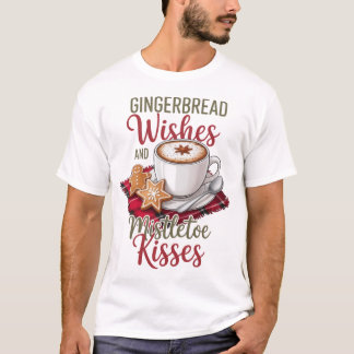 Camiseta Deseos de pan de jengibre y besos de muérdago Navi