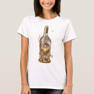 Camiseta Deseos Dorados Elegantes Arte Portátil