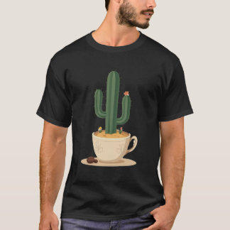 Camiseta Desert Brew | Taza de café con flor de cactus sagu