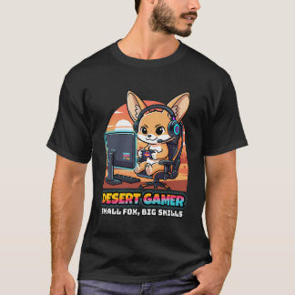 Camiseta Desert Gamer Fennec Fox - Gaming Streamer T-Shirt