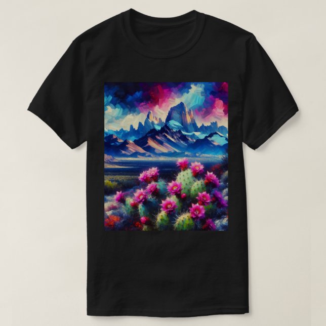 Camiseta Desert Mountains Blooming Cactus Unisex (Diseño del anverso)