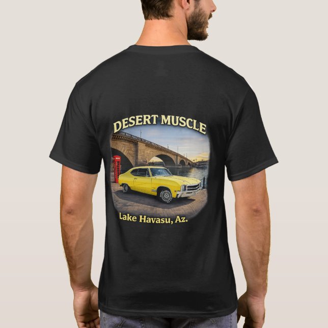Camiseta Desert Muscle Retro Car Design (Reverso)
