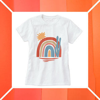 Camiseta Desert Peach - motivo abstracto del sudoeste