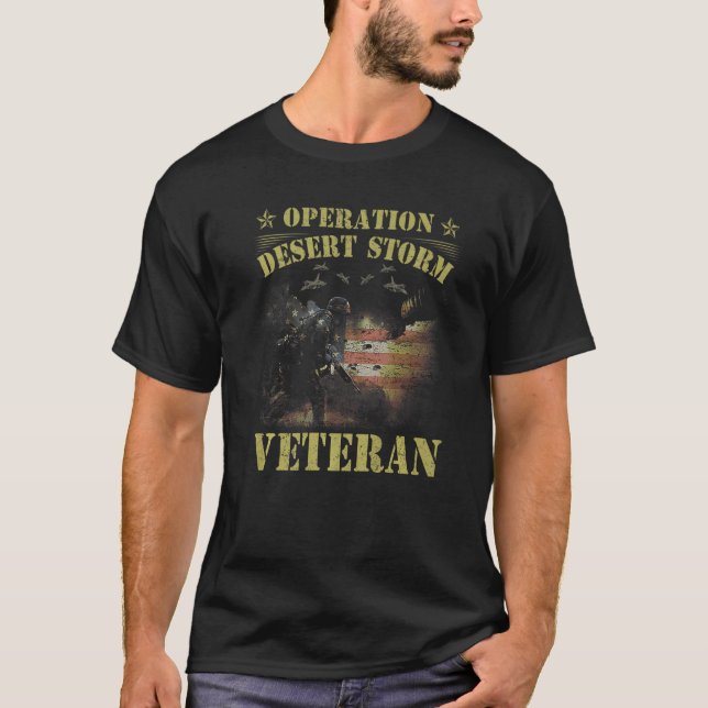 Camiseta Desert Storm Veteran Operation Desert Storm US Fla (Anverso)