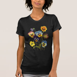 Camiseta Desfile bordado de pansies