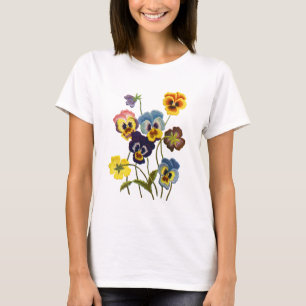 Camiseta Desfile bordado de pansies