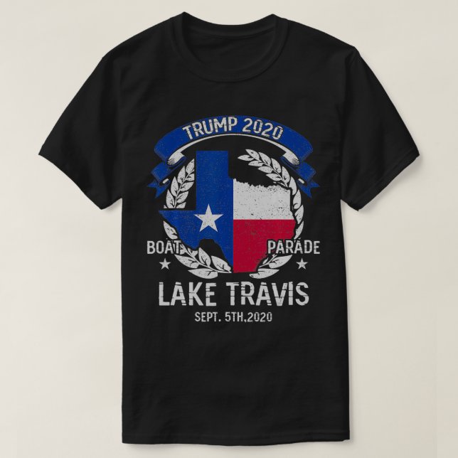 Camiseta Desfile de barcos Trump Lake Travis 2020 (Diseño del anverso)