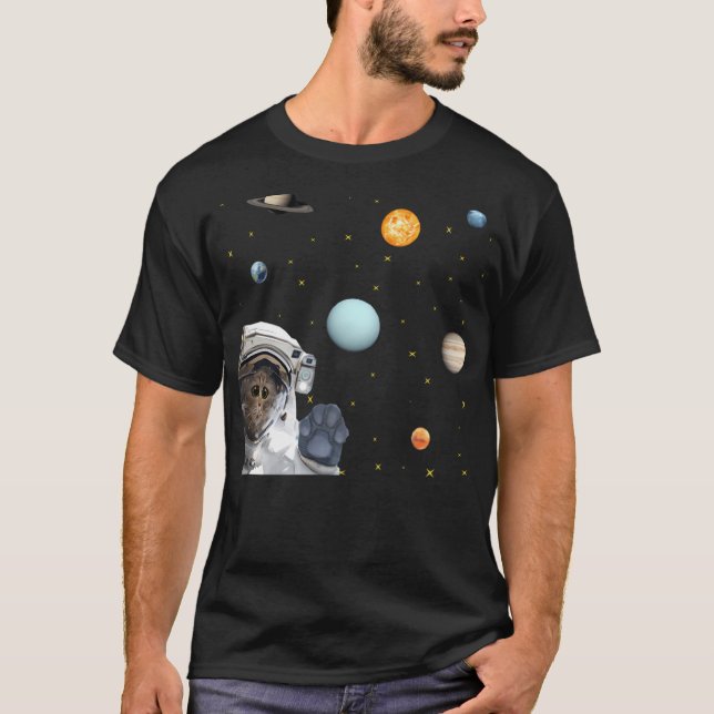 Camiseta Desfile de gatos de Astronauta Cute (Anverso)