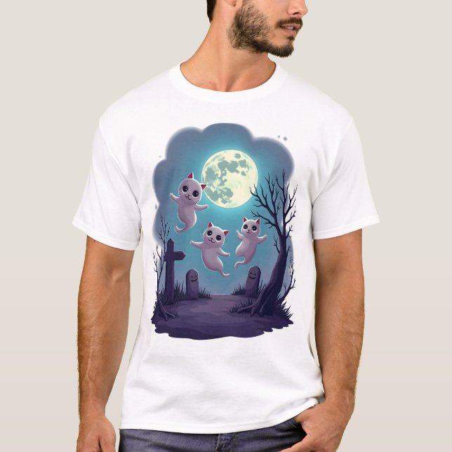 Camiseta Desfile de Gatos Fantasmas (Anverso)