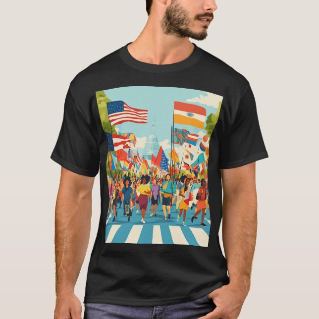 Camiseta Desfile de la Unidad: Celebrando la Diversidad; El (Anverso)