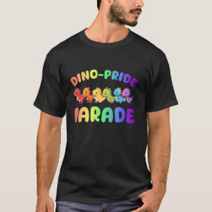 Camiseta Desfile de Orgullo de Dinos Arcoíris Lindos Dinos 