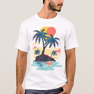 Camiseta Desfile de Palmeras de la Isla del Atardecer