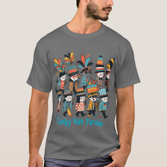 Camiseta Desfile de Sombreros Divertidos  (Anverso)