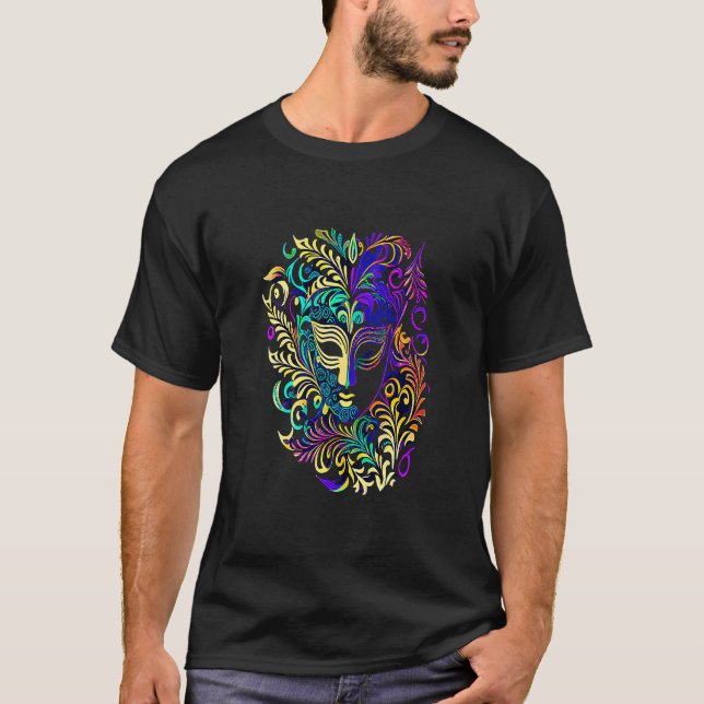 Camiseta Desfile divertido del Carnaval de Mardi Gras con f (Anverso)