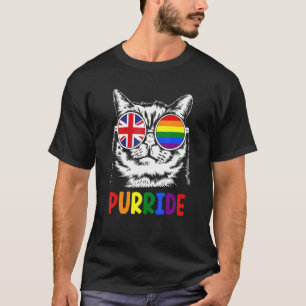Camiseta Desfile Puride Gay Pride Uk Bandera Gato Cool Con 