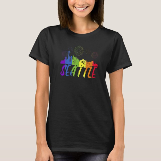 Camiseta Desfile Seattle Pride Skyline Pride Seattle (Anverso)
