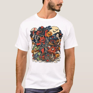 Camiseta Desfile Yokai Nocturno de Halloween