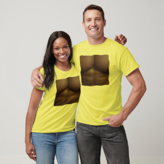 Camiseta desgarrada con abs falsos (piel oscura)