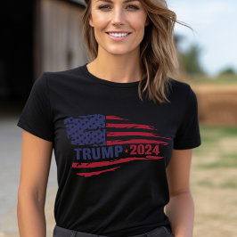 Camiseta Desgarro de la bandera estadounidense de Trump 202
