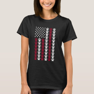 Camiseta desgastada de corazón de bandera de EE. U