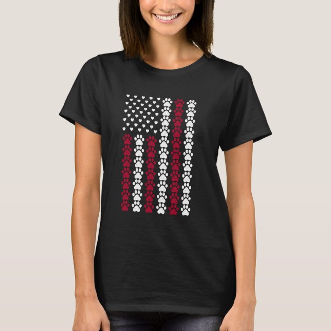 Camiseta desgastada de corazón de bandera de EE. U (Anverso)