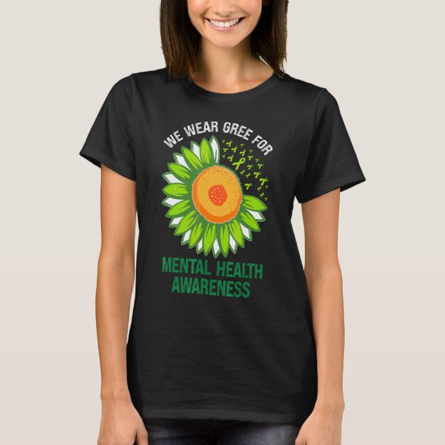Camiseta Desgaste Apoyo Verde Concienciación sobre la salud (Anverso)