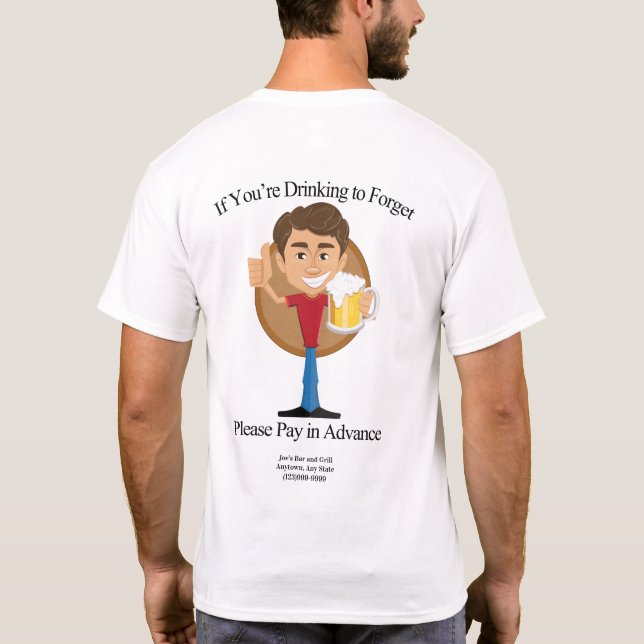 Camiseta Desgaste de los camareros que bebe para olvidar (Reverso)