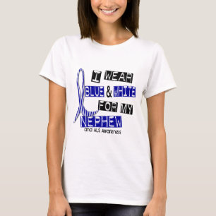 Camiseta Desgaste del ALS I azul y blanco para mi sobrino