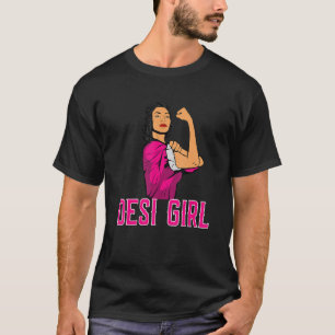 Camiseta Desi Chica mujeres de Bollywood Chica pelo negro