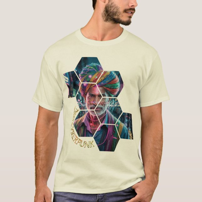 Camiseta Desi Cyberpunk - Donde la tradición se en (Anverso)