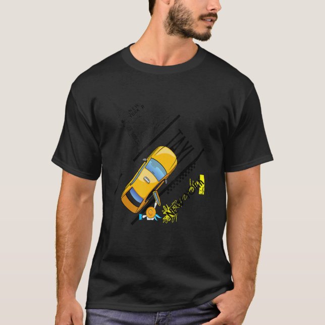 Camiseta Desi gráfico del Ilustracion de taxi de la ciudad  (Anverso)