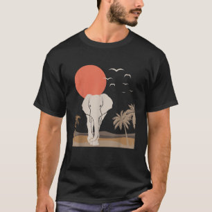 Camiseta Desi Minimalista del paisaje del elefante Savannah