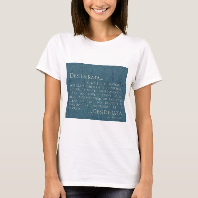 Camiseta Desiderátums en lona (Anverso)