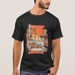 Camiseta Desierto Cactus Vaca Salvaje Bandita País Occident