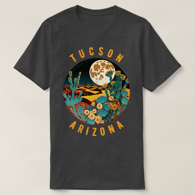 Camiseta Desierto de Tucson Arizona en pintura nocturna1 (Diseño del anverso)