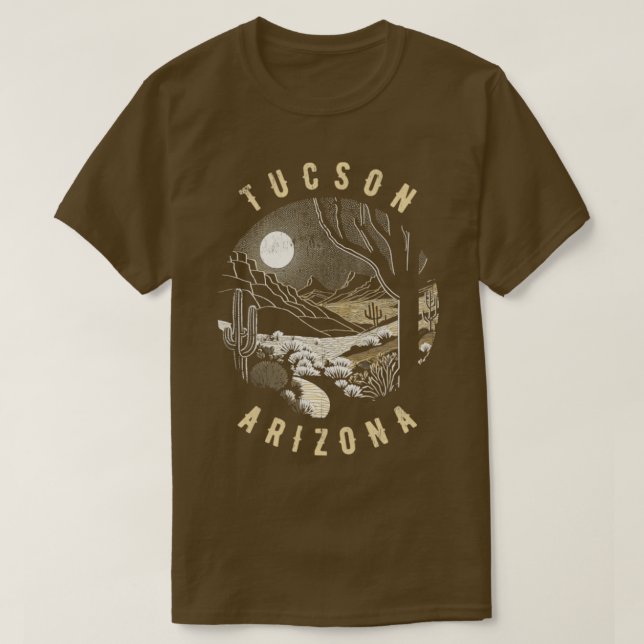 Camiseta Desierto de Tucson Arizona en pintura nocturna2 (Diseño del anverso)