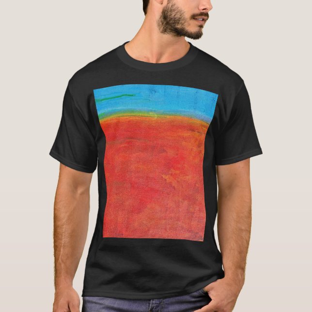 Camiseta Desierto Horizon naranja arena y cielo azul (Anverso)