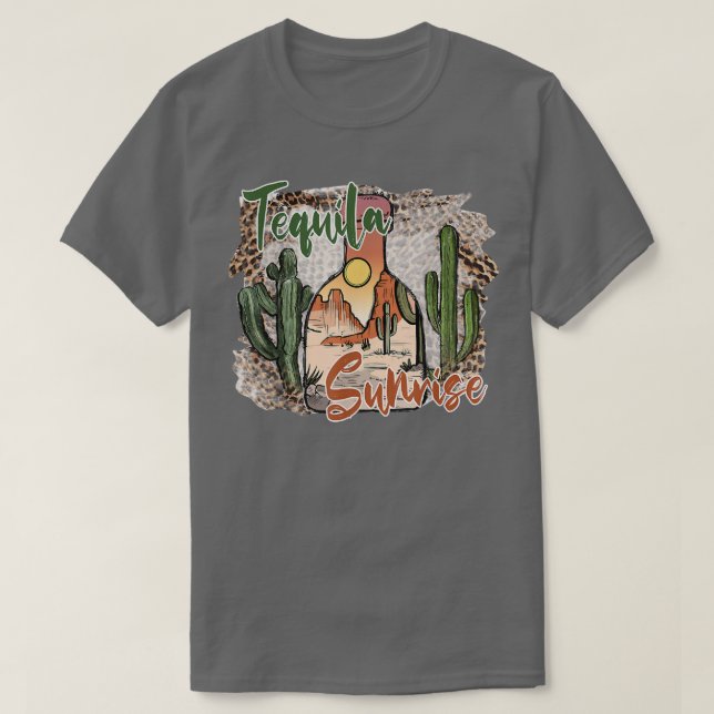 Camiseta Desierto leopardo Cactus Tequila Sunrise Western C (Diseño del anverso)