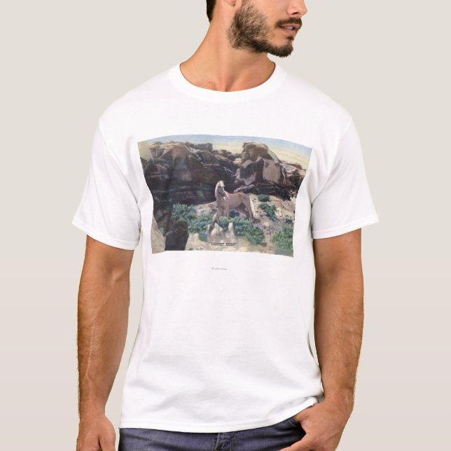 Camiseta Desierto rojo, WY - semental salvaje del Palomino (Anverso)