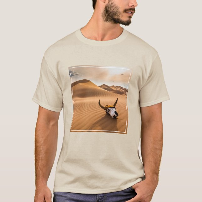 Camiseta Desiertos | Dunas de arena rotas por cráneo de vac (Anverso)
