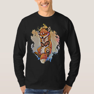 Camiseta Desig de animales de bosque coloridos de zorro Mot