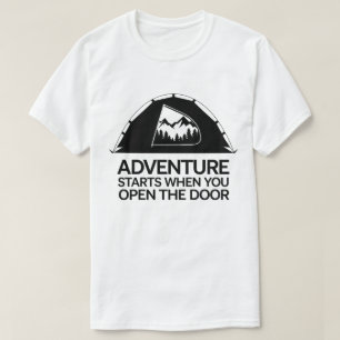 Camiseta Desig Forestal de Montaña Aventura Tent Camping