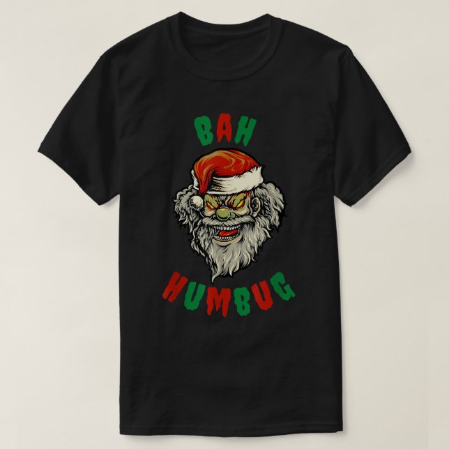 Camiseta Desig Navidades de Bah Humbug Scary Clown Santa Cl (Diseño del anverso)