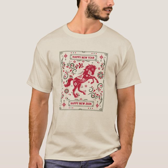Camiseta Design 2026 Chinese New Year in red (Anverso)
