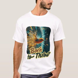 Camiseta Design Born to Throw oiseau fléchette stylisé