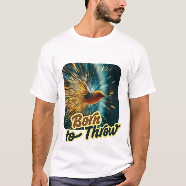 Camiseta Design Born to Throw oiseau fléchette stylisé (Anverso)