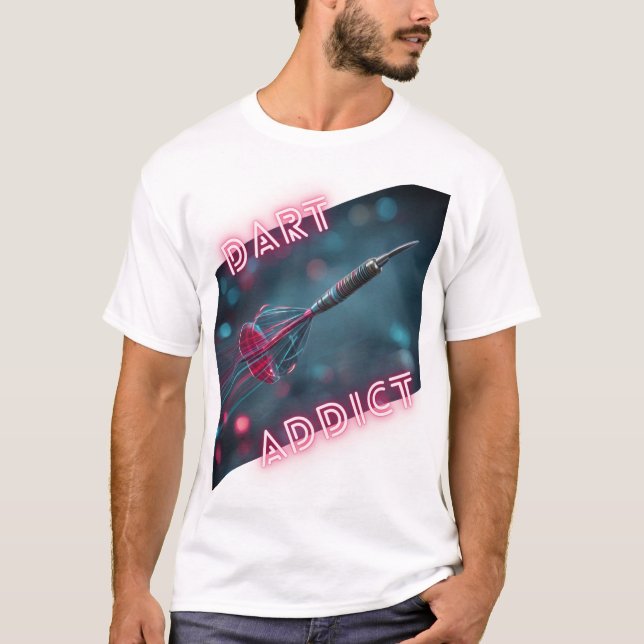 Camiseta Design DART ADDICT fléchette néon dynamique (Anverso)
