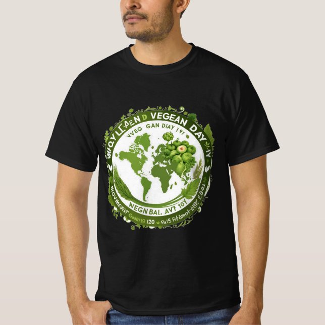 Camiseta Design de T-shirt pour la Journée Mondiale du Véga (Anverso)