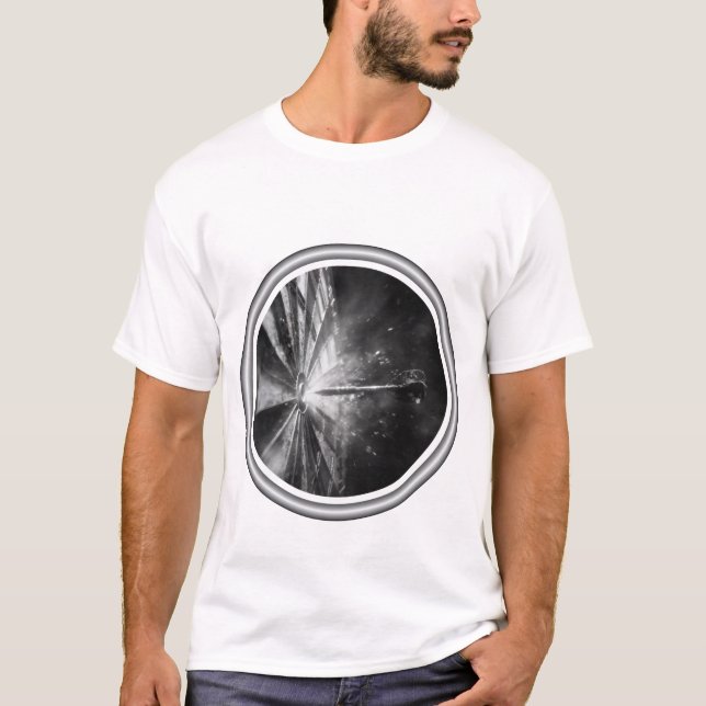 Camiseta Design fléchette cible halo noir et blanc impact (Anverso)